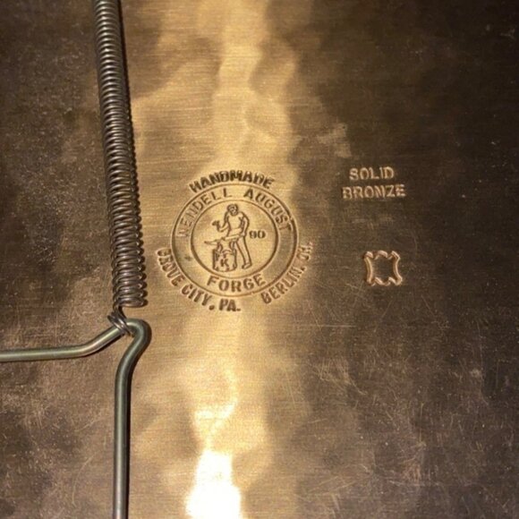 Wendell August Bronze Decorative Tray Handmade Forge Rustic Scenic 12 by 9 - Picture 3 of 10